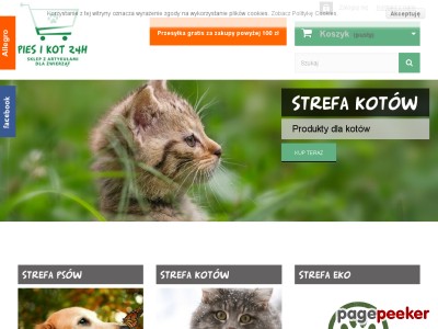 Pies i Kot 24h www.piesikot24h.pl to nowoczesny sklep oferujący karmę dla zwierząt najwyższej jakości. Oferujemy też szeroki zestaw karm weterynaryjnych Vet Life. Polecamy zdrową, pełnowartościową suchą i mokrą karmę dla psów i kotów. W naszym sklepie dostępne są również akcesoria w dużym wyborze dla domowych pupili. Posiadamy szeroką gamę produktów dla psów i kotów znanych i lubianych producentów. Serdecznie zapraszamy do zapoznania się z naszą ofertą. Każdy kochający, odpowiedzialny właściciel zwierzaka znajdzie tu coś dla swojego pupila.