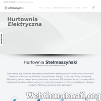 Hurtownia elektryczna Stelmaszyński, to prężna firma rodzinna działająca w branży elektroenergetycznej od 1993r. Zajmujemy się hurtową sprzedażą materiałów elektrycznych i elektrotechnicznych. Prowadzimy również internetową sprzedaż materiałów elektrycznych.
 Naszymi klientami są zakłady przemysłowe, fabryki, huty, firmy usługowe, a także indywidualni nabywcy materiałów elektrycznych.
 Oferujemy pełen zakres asortymentowy od ponad 300 dostawców w tym wszystkich czołowych producentów krajowych, oraz renomowanych firm o światowym zasięgu. Służymy fachową pomocą przy zakupach. Nasza oferta materiałów elektrycznych jest bardzo szeroka. 
Hurtownia elektryczna Stelmaszynski.pl to miejsce, w którym znajdziecie Państwo artykuły z branży elektrycznej i elektrotechnicznej zaczynając od drobnych złączek i bezpieczników, kończąc na silnikach elektrycznych czy kablach średniego napięcia. 
Nieustannie rozszerzamy ofertę sklepu internetowego o kolejne kategorie produktowe, dostosowując się do pot ./_thumb/stelmaszynski.pl.png