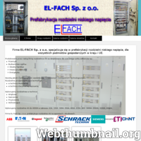 Nowa Firma EL-FACH Sp. z o.o. z siedzibą w Bielsku - Białej przy ulicy Krakowska 269 a. Specjalizujemy się w prefabrykacji rozdzielni niskiego napięcia, dla wszystkich podmiotów gospodarczych w kraju i UE. ./_thumb/www.el-fach.com.png