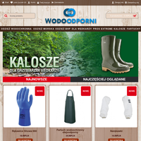 Sklep www.wodoodporni.pl oferuje bogatą ofertę odzieży wodoodpornej. W sklepie proponowane są produkty czołowych producentów jak Fagum-Stomil, Pros, Demar, Lemigo czy inni. Odwiedzając nasz sklep mają Państwo szeroki wybór odzieży wodoodpornej takiej jak kurtki, spodnie, ogrodniczki, wodery, spodniobuty, kalosze, fartuchy, ocieplacze oraz inne. Robiąc zakupy na stronie www.wodoodporni.pl otrzymają Państwo solidny produkt w konkurencyjnej cenie.

Zapraszam