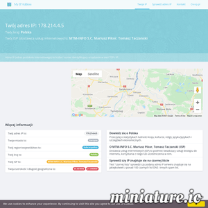 E-ip.pl to proste i skuteczne narzędzie pozwalającym każdemu użytkownikowi na sprawdzenie numeru IP swojego urządzenia oraz geolokalizację każdego urządzenia podpiętego do globalnej sieci internetowej. W łatwy i szybki sposób możesz dowiedzieć się pod jakim adresem IP Twój komputer widnieje w sieci oraz sprawdzić dokładne położenie urządzenia (serwera, komputera lub nawet drukarki) jeśli znany Ci jest jego numer IP. Serwis umożliwia poznanie miejsca (miasta, państwa czy nawet współrzędnych geograficznych danego numeru ip) szukanego numeru IP, ale także informacje o dostawcy usług internetowych (ISP) dla danego urządzenia. Jęsli chcesz dowiedzieć się o swoim IP lub sprawdzić fizyczne położenie swojego serwera e-ip jest dla Ciebie.