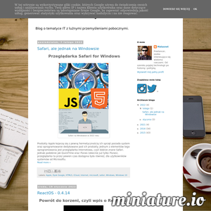 Blog o tematyce lifestylowej utrzymanej jednak w klimatach IT. Staram się poruszać różne tematy najczęściej jednak powiązane z oprogramowaniem, czasem grami oraz tematami społecznymi. Wszystko jednak staram się utrzymać w tematyce IT.
Oprócz tego ucząc się programowania staram się pisać o własnych spostrzeżeniach na efekty i metody uczenia się. ./_thumb1/matasdotnet.blogspot.com.png
