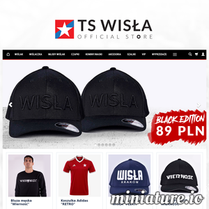 TS Wisła Official Store jest formalnym sklepikiem z souvenirami Towarzystwa Sportowego Wisły Kraków, miejsca zrzeszającego pod sobą zawodników w 14 sekcjach sportowych. sklepik powstał w maju 2019 roku, a do jego zasadniczych obowiązków należy lansowanie klubu, jego obyczajowości oraz ponad 113-letniej historii. Znajduje się w leciwej hali Wisły Kraków przy ulicy Reymonta 22 blisko Stadionu Miejskiego im. Henryka Reymana, w odległości 10 minut od centrum Krakowa. W swojej ofercie proponujemy własną linię odzieży, opatrywaną symboliką TS Wisła oraz różnorodny asortyment rekwizytów i gadżetów białej gwiazdy. Zaopatrzyć się tutaj można w kolekcje dla mężczyzn, kobiet a także najmłodszych fanów m.in. koszulki dziecięce, bluzy, szaliki, czapki, a także pamiątki klubowe takie jak zegary, magnesy, podkładki, kubki, poduszki, smyczki, opaski. Spotkasz u nas casualowe wzory, kolekcję meczową w tym stroje firmy adidas. W swojej ofercie posiadamy oprócz tego wyroby z kategorii VIP, które uzupełni ./_thumb1/sklep.tswisla.pl.png