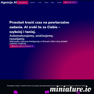 AI w biznesie to praktyczne zastosowanie sztucznej inteligencji w codziennym funkcjonowaniu firm. Tworzymy rozwiązania, które automatyzują zadania, optymalizują czas pracy i zwiększają rentowność. Nasze wdrożenia AI dla firm wspierają obsługę klienta, logistykę i analitykę. Z nami wprowadzisz do swojej firmy realne innowacje i nową jakość zarządzania. ./_thumb2/agencjaai.com.pl.png