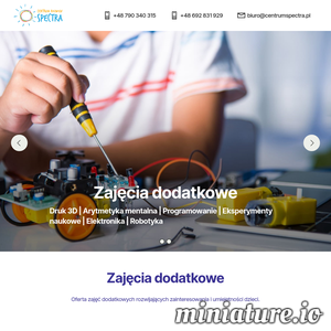 Centrum Rozwoju Spectra to szeroka oferta zajęć pozalekcyjnych na terenie Wrocławia. Robotyka, druk i projektowanie 3D, elektronika i elektryka dla najmłodszych. Zajęcia z arytmetyki mentalnej, wspierające naukę liczenia, rozwijające pamięć.